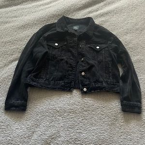 Black denim cropped jacket
